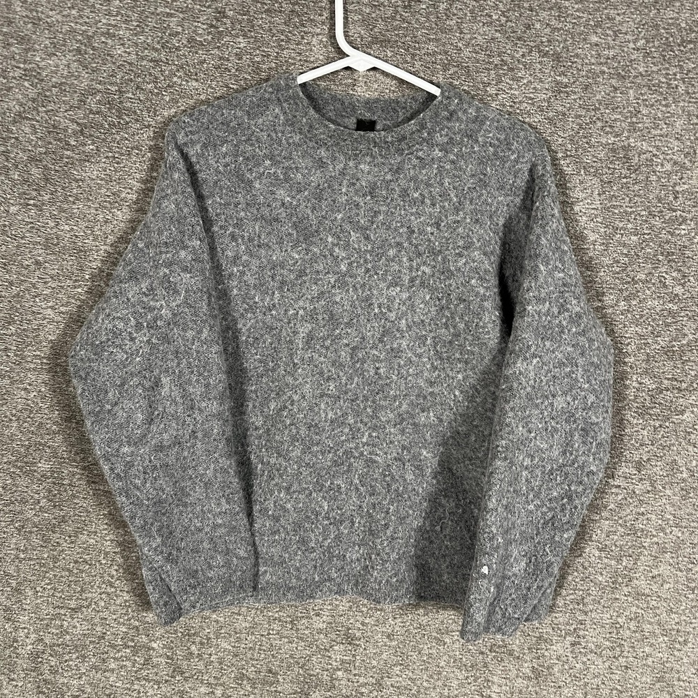 Lululemon Sweater Mens Small Gray Merino Alpaca Crewneck Pullover Fuzzy Knit